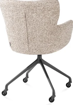 Online XOOON Sage, armstoel + wielen - alu frame in graphiet - stof Luton - koper