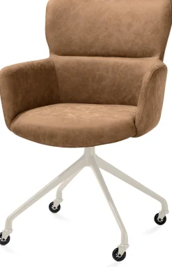 Online XOOON Sage, armstoel + wielen - alu frame in creme - stof Oregon - Desert