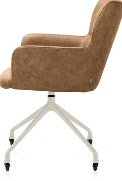 Online XOOON Sage, armstoel + wielen - alu frame in creme - stof Oregon - Desert