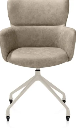 Clearance XOOON Sage, armstoel + wielen - alu frame in creme - stof Oregon - beige