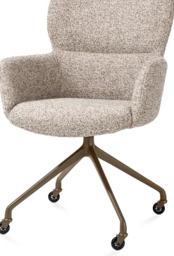 Clearance XOOON Sage, armstoel + wielen - alu frame in steelbrown - stof Luton - koper