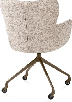 Clearance XOOON Sage, armstoel + wielen - alu frame in steelbrown - stof Luton - koper