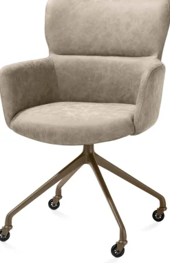 Best XOOON Sage, armstoel + wielen - alu frame in steelbrown - stof Oregon - beige