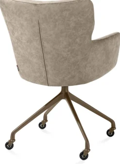 Best XOOON Sage, armstoel + wielen - alu frame in steelbrown - stof Oregon - beige