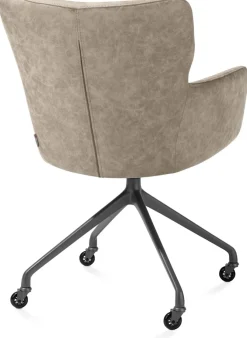 Discount XOOON Sage, armstoel + wielen - alu frame in graphiet - stof Oregon - beige