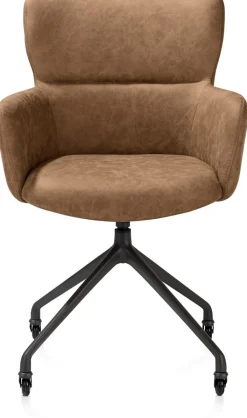 XOOON Sage, armstoel + wielen - alu frame in rough off black - stof Oregon - Desert