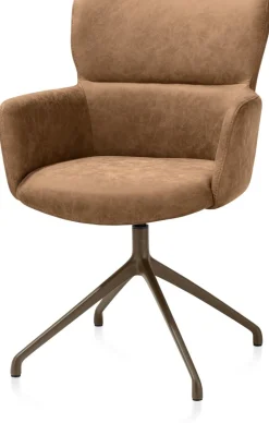 XOOON Sage, armstoel draaibaar - steelbrown - stof Oregon - Desert