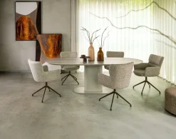 Hot XOOON Sage, armstoel draaibaar - steelbrown - stof Luton - koper