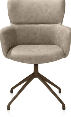 Sale XOOON Sage, armstoel draaibaar - steelbrown - stof Oregon - beige