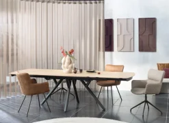 Sale XOOON Sage, armstoel draaibaar - steelbrown - stof Oregon - beige