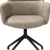 XOOON Sage, armstoel draaibaar - rough off black - stof Oregon - beige