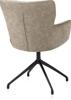 XOOON Sage, armstoel draaibaar - rough off black - stof Oregon - beige