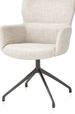 Online XOOON Sage, armstoel draaibaar - graphiet - stof Luton - Creme