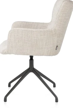 Online XOOON Sage, armstoel draaibaar - graphiet - stof Luton - Creme
