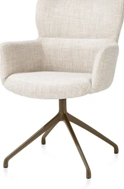 Sale XOOON Sage, armstoel draaibaar - steelbrown - stof Luton - Creme