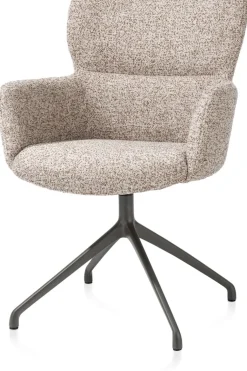 Outlet XOOON Sage, armstoel draaibaar - graphiet - stof Luton - koper