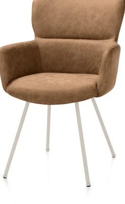 Discount XOOON Sage, armstoel 4-pootjes creme - stof Oregon - Desert