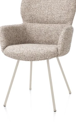 New XOOON Sage, armstoel 4-pootjes creme - stof Luton - koper