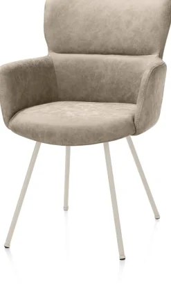 New XOOON Sage, armstoel 4-pootjes creme - stof Oregon - beige