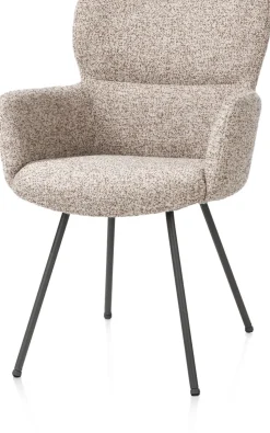 Discount XOOON Sage, armstoel 4-pootjes graphiet - stof Luton - koper