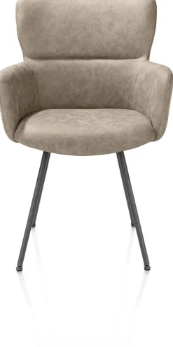 Online XOOON Sage, armstoel 4-pootjes graphiet - stof Oregon - beige