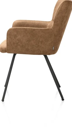 Outlet XOOON Sage, armstoel 4-pootjes rough off black - stof Oregon - Desert