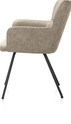 Clearance XOOON Sage, armstoel 4-pootjes rough off black - stof Oregon - beige