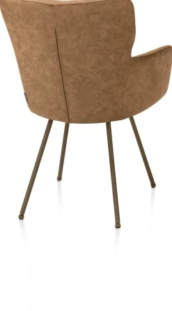 XOOON Sage, armstoel 4-pootjes steelbrown - stof Oregon - Desert