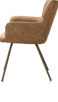 XOOON Sage, armstoel 4-pootjes steelbrown - stof Oregon - Desert