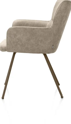 Hot XOOON Sage, armstoel 4-pootjes steelbrown - stof Oregon - beige