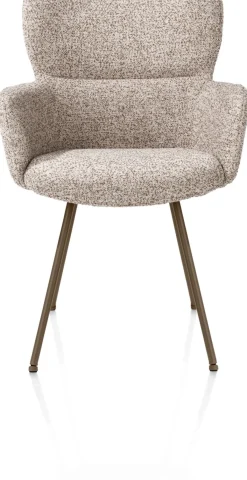 Best XOOON Sage, armstoel 4-pootjes steelbrown - stof Luton - koper