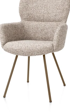 Best XOOON Sage, armstoel 4-pootjes steelbrown - stof Luton - koper