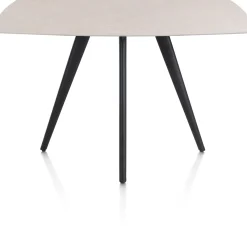 Clearance XOOON Saluti, BARTAFEL OVAAL 150 X 105 CM. - 4-POOTJES - ROUGH OFF BLACK - Light sand