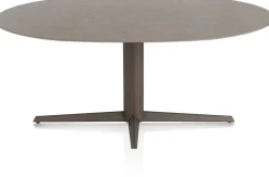 Best XOOON Saluti, EETKAMERTAFEL ELLIPS 180 X 105 CM. - CENTRALE POOT - STEELBROWN - Lava