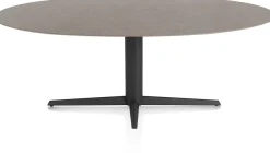 New XOOON Saluti, EETKAMERTAFEL ELLIPS 210 X 105 CM. - CENTRALE POOT - ROUGH OFF BLACK - Lava