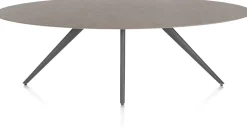 XOOON Saluti, EETKAMERTAFEL ELLIPS 240 X 110 CM. - 4-POOTJES - GRAPHIET - Lava