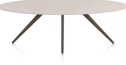 Hot XOOON Saluti, EETKAMERTAFEL ELLIPS 240 X 110 CM. - 4-POOTJES - STEELBROWN - Light sand