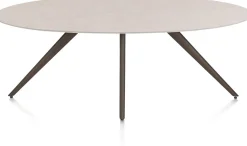 New XOOON Saluti, EETKAMERTAFEL ELLIPS 210 X 105 CM. - 4-POOTJES - STEELBROWN - Light sand