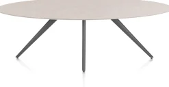 Hot XOOON Saluti, EETKAMERTAFEL ELLIPS 240 X 110 CM. - 4-POOTJES - GRAPHIET - Light sand