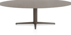 Online XOOON Saluti, EETKAMERTAFEL ELLIPS 240 X 110 CM. - CENTRALE POOT - STEELBROWN - Lava