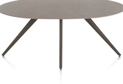 Clearance XOOON Saluti, EETKAMERTAFEL ELLIPS 180 X 105 CM. - 4-POOTJES - STEELBROWN - Lava