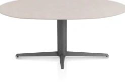 New XOOON Saluti, EETKAMERTAFEL ELLIPS 180 X 105 CM. - CENTRALE POOT - GRAPHIET - Light sand
