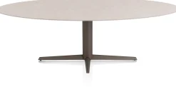 Outlet XOOON Saluti, EETKAMERTAFEL ELLIPS 240 X 110 CM. - CENTRALE POOT - STEELBROWN - Light sand