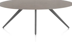 Sale XOOON Saluti, EETKAMERTAFEL ELLIPS 210 X 105 CM. - 4-POOTJES - GRAPHIET - Lava