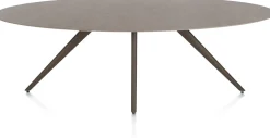 Online XOOON Saluti, EETKAMERTAFEL ELLIPS 240 X 110 CM. - 4-POOTJES - STEELBROWN - Lava