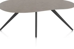 Outlet XOOON Saluti, EETKAMERTAFEL ORGANISCH 180 X 120 CM. - 4-POOTJES - ROUGH OFF BLACK - Lava