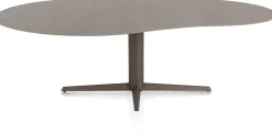 Clearance XOOON Saluti, EETKAMERTAFEL ORGANISCH 240 X 120 CM. - CENTRALE POOT - STEELBROWN - Lava