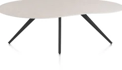 Sale XOOON Saluti, EETKAMERTAFEL ORGANISCH 210 X 120 CM. - 4-POOTJES - ROUGH OFF BLACK - Light sand