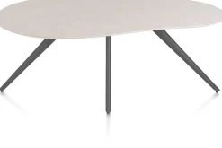 Hot XOOON Saluti, EETKAMERTAFEL ORGANISCH 180 X 120 CM. - 4-POOTJES - GRAPHIET - Light sand