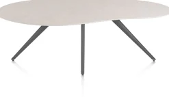 Online XOOON Saluti, EETKAMERTAFEL ORGANISCH 210 X 120 CM. - 4-POOTJES - GRAPHIET - Light sand